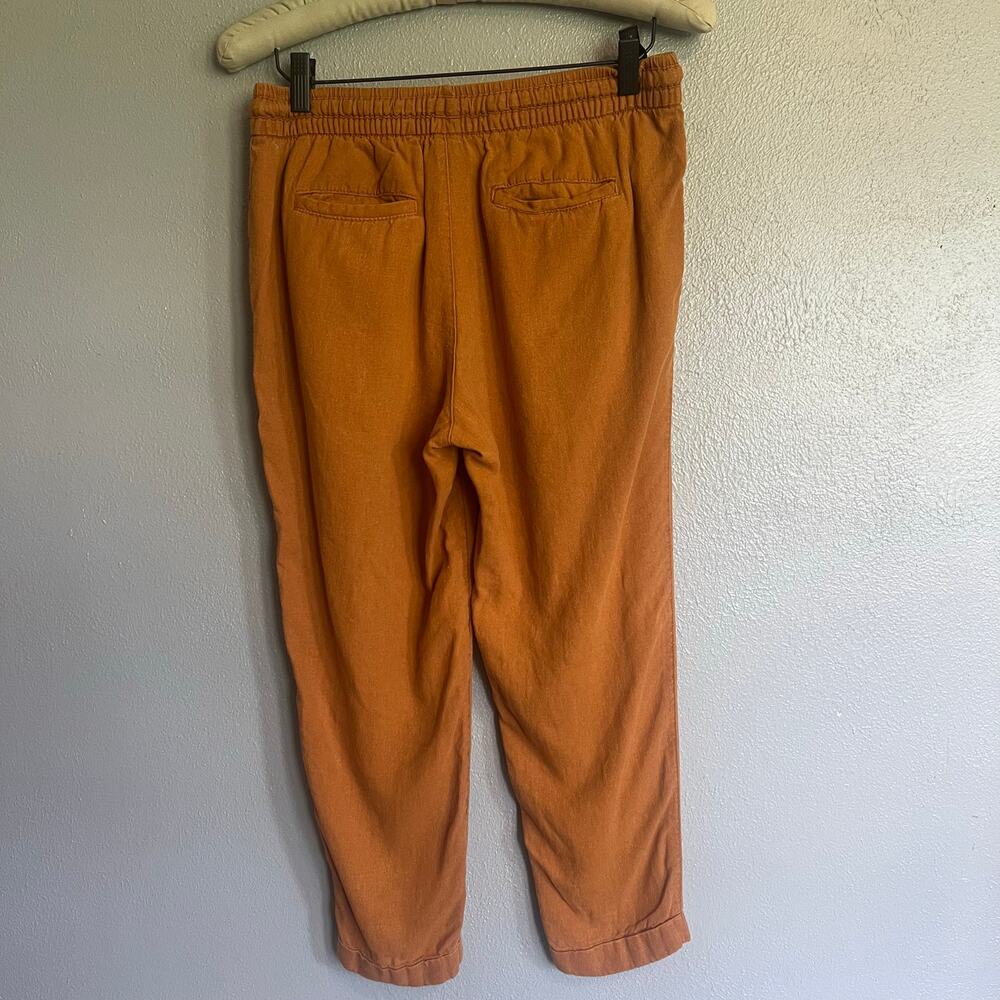 Old Navy Burnt Orange Linen Blend High-Waisted Straight Jogger Pants Size Small - Picture 6 of 10